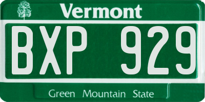 VT license plate BXP929