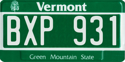 VT license plate BXP931