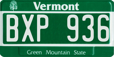 VT license plate BXP936