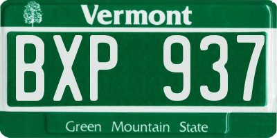 VT license plate BXP937