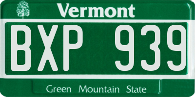 VT license plate BXP939