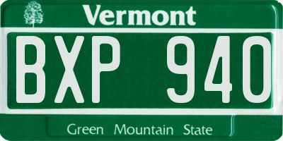VT license plate BXP940