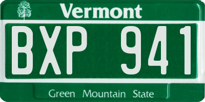 VT license plate BXP941