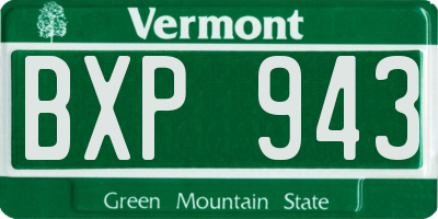 VT license plate BXP943