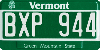 VT license plate BXP944
