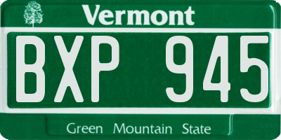 VT license plate BXP945