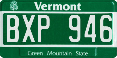 VT license plate BXP946