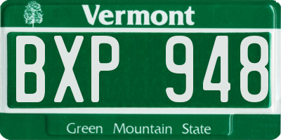 VT license plate BXP948
