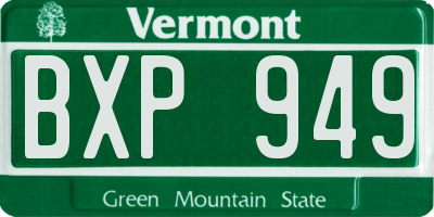 VT license plate BXP949