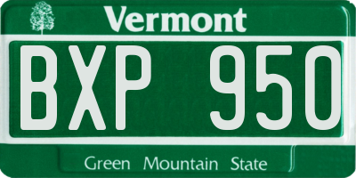 VT license plate BXP950