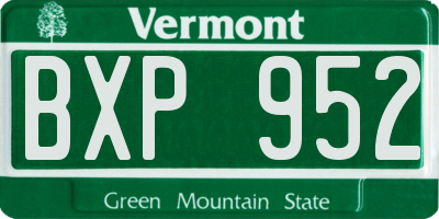 VT license plate BXP952