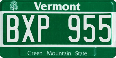 VT license plate BXP955