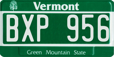 VT license plate BXP956