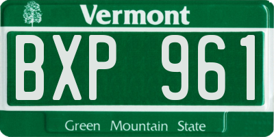 VT license plate BXP961
