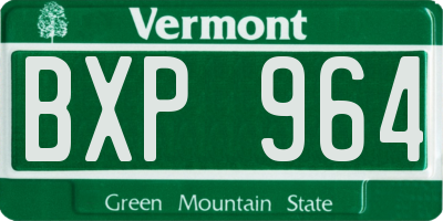 VT license plate BXP964