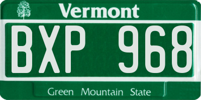 VT license plate BXP968