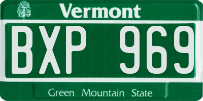 VT license plate BXP969