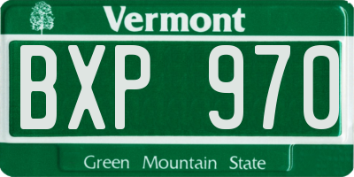 VT license plate BXP970