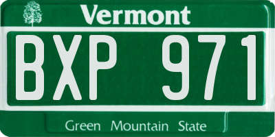 VT license plate BXP971