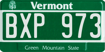 VT license plate BXP973