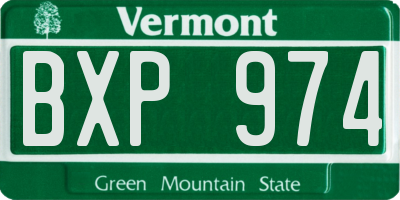 VT license plate BXP974