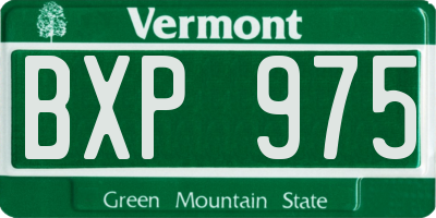 VT license plate BXP975