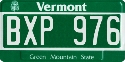 VT license plate BXP976