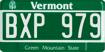 VT license plate BXP979