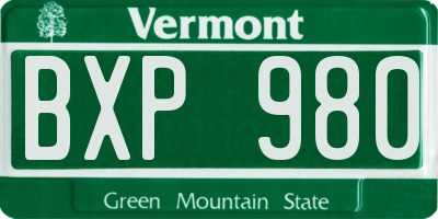 VT license plate BXP980