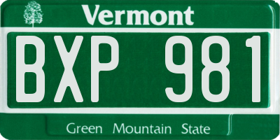 VT license plate BXP981