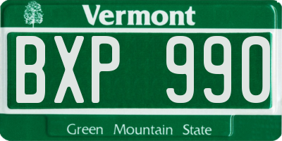 VT license plate BXP990