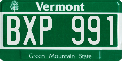VT license plate BXP991