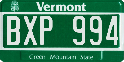 VT license plate BXP994