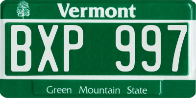 VT license plate BXP997