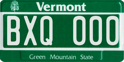 VT license plate BXQ000
