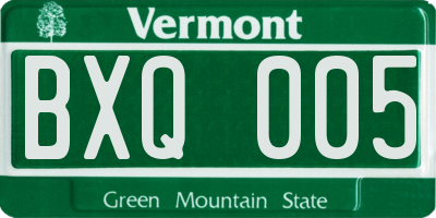 VT license plate BXQ005