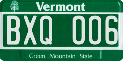 VT license plate BXQ006