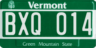 VT license plate BXQ014