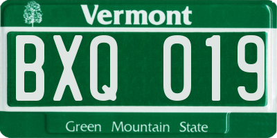 VT license plate BXQ019