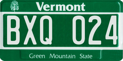 VT license plate BXQ024