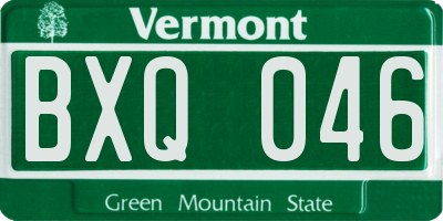 VT license plate BXQ046
