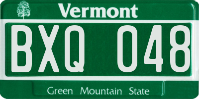 VT license plate BXQ048