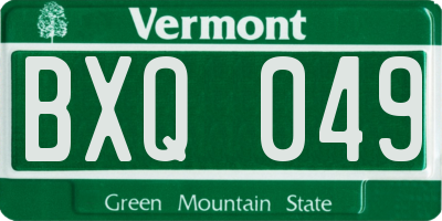 VT license plate BXQ049