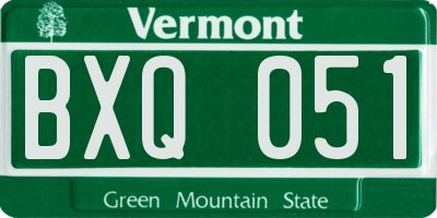 VT license plate BXQ051