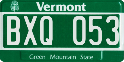 VT license plate BXQ053