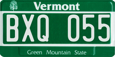 VT license plate BXQ055