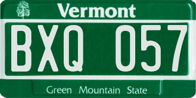 VT license plate BXQ057