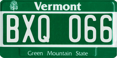 VT license plate BXQ066