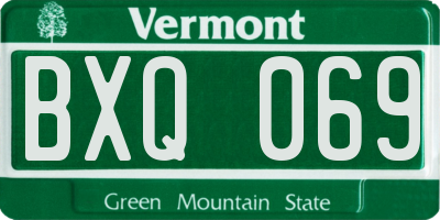 VT license plate BXQ069