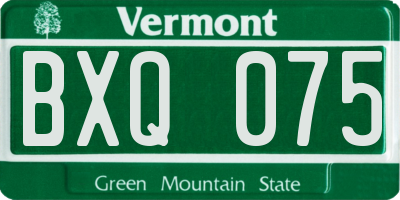 VT license plate BXQ075